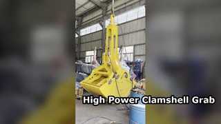 Cucharón bivalvo de excavadora en acción | Cuchara hidráulica tipo bivalva a la venta