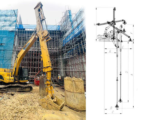 30m 35m Largo alcance Clamshell Telescópico Brazo Excavadora de tres secciones Brazo de caza