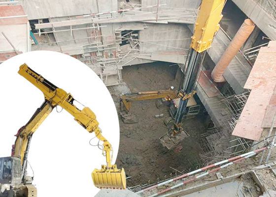 Tres secciones excavadora brazo telescópico BS900E soldadura brazo de caza en la excavadora