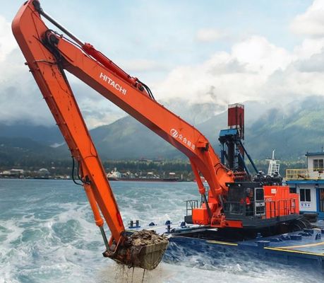 Excavadora de largo alcance limpieza del lecho del río excavadora de dragado brazo largo