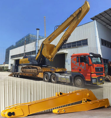 Excavadora de largo alcance brazo de fijación 18m 16m color amarillo alto efectivo