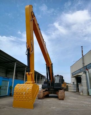 Excavadora de largo alcance brazo de fijación 18m 16m color amarillo alto efectivo