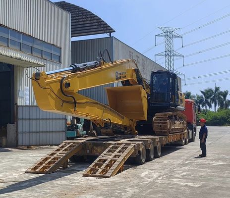 Excavadora de largo alcance brazo de fijación 18m 16m color amarillo alto efectivo
