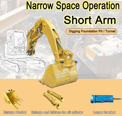 Equipo de construcción Excavadora de túneles con brazo de alcance corto Material Q355B