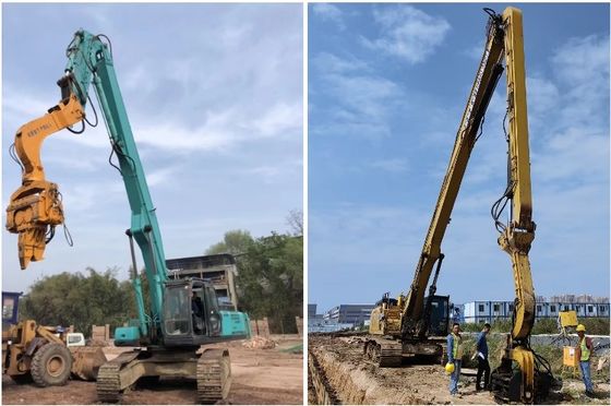Excavadora de largo alcance Vibración de pilas brazo de conducción para soluciones de construcción de pilas