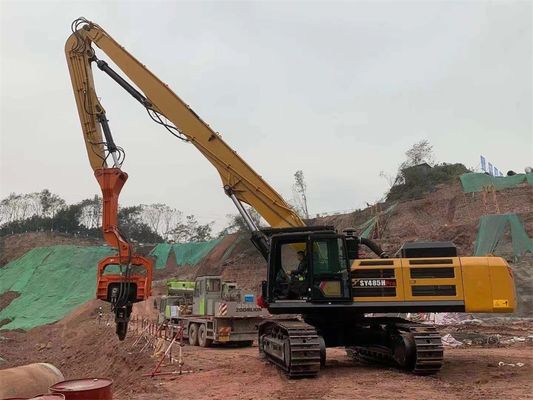 Excavadora montada en una pila de hojas conductor de largo alcance brazo, excavadora pila brazo boom