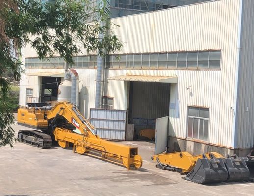 Boom telescópico de largo alcance para excavadoras, sitios de construcción brazo telescópico de metal