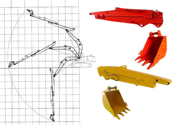Excavadora hidráulica de brazo largo Telescópica Boom Deslizante Para Gato Hitachi Komatsu