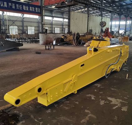 Boom telescópico para excavadora con cubo estándar Hitachi Komatsu Amarillo Rojo