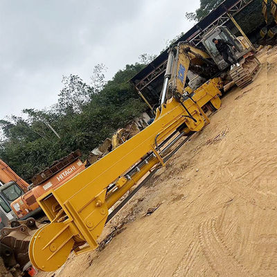 Arma telescópica de excavadora con cubo de concha para excavar la base de la casa