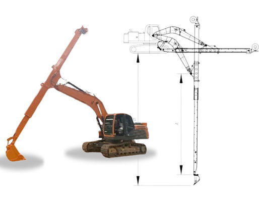 Excavadora brazo telescópico brazo telescópico con cubo estándar para excavar