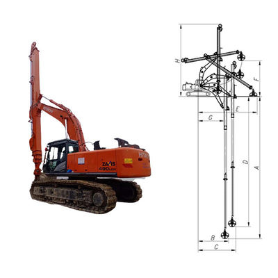 Excavadora de largo alcance con brazo telescópico para excavar