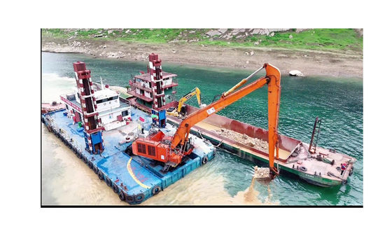 Excavadora de largo alcance para trabajos de dragado utiliza material Q355B