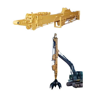Arma telescópica de excavadora con cubo de concha para la base de excavación