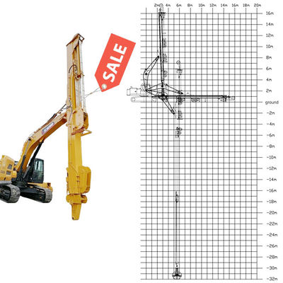 Excavadora telescópica con cubo de conchas con dientes para agarrar