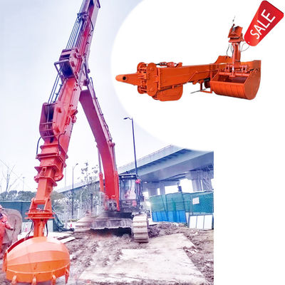 Excavadora ajustable Clamshell Boom telescópico para agarrar el suelo de arena