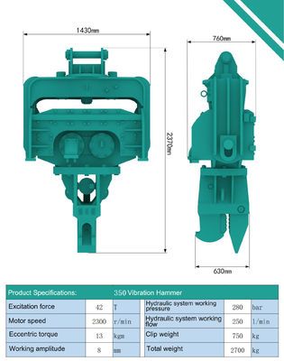 Excavadora conductor de pila Excavadora conductor de pila vibratorio para Hitachi