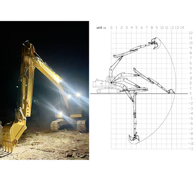 Brazo telescópico para excavadora para Hitachi Komatsu Sany de largo alcance