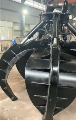 Grabador de excavadora 5/4 garras cubo de cáscara de naranja agarre chatarra de metal para para excavadora de 10 a 12 toneladas