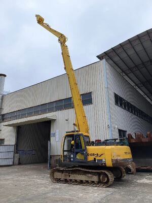 Brazo de alto alcance y pluma de demolición para excavadora, accesorio de 23-24m de largo para SK350, gran oferta